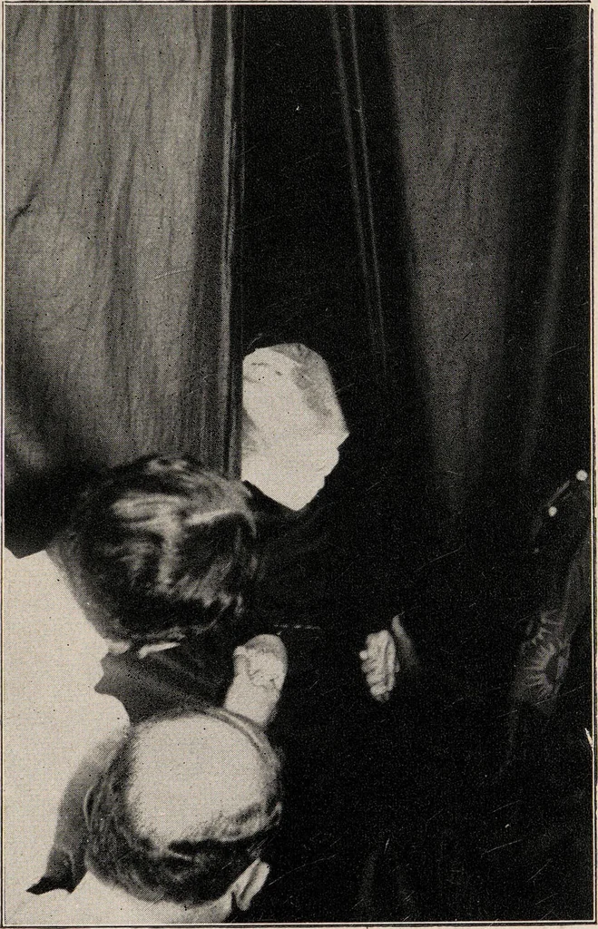 An illustration from Phenomena of materialisation : a contribution to the investigation of mediumistic teleplastics / by Baron von Schrenck Notzing ; translated by E.E. Fournier d'Albe., 1923, leaf 169