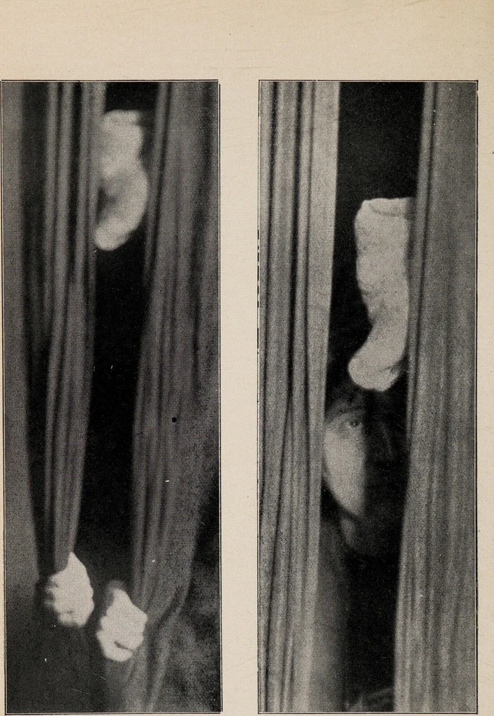 An illustration from Phenomena of materialisation : a contribution to the investigation of mediumistic teleplastics / by Baron von Schrenck Notzing ; translated by E.E. Fournier d'Albe., 1923, leaf 240