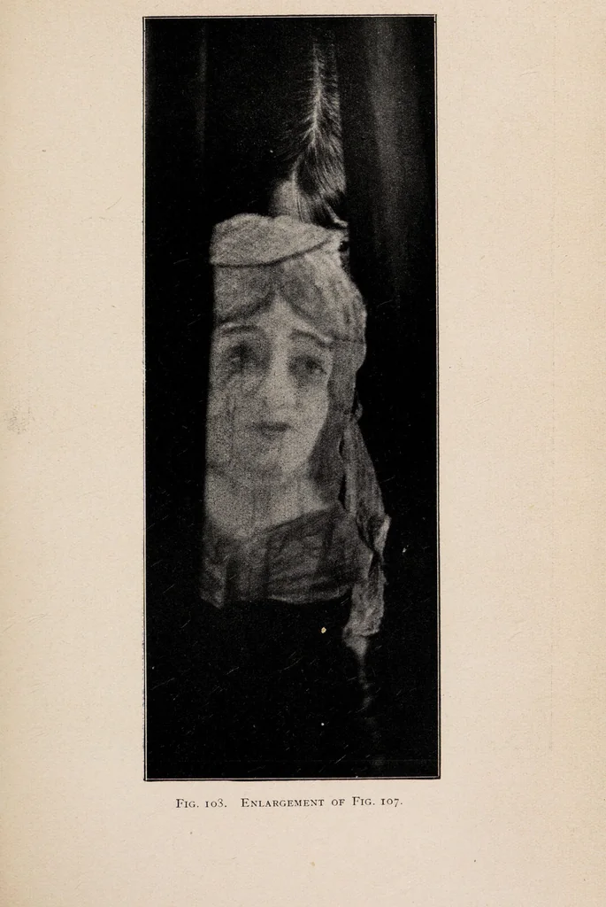 An illustration from Phenomena of materialisation : a contribution to the investigation of mediumistic teleplastics / by Baron von Schrenck Notzing ; translated by E.E. Fournier d'Albe., 1923, leaf 281