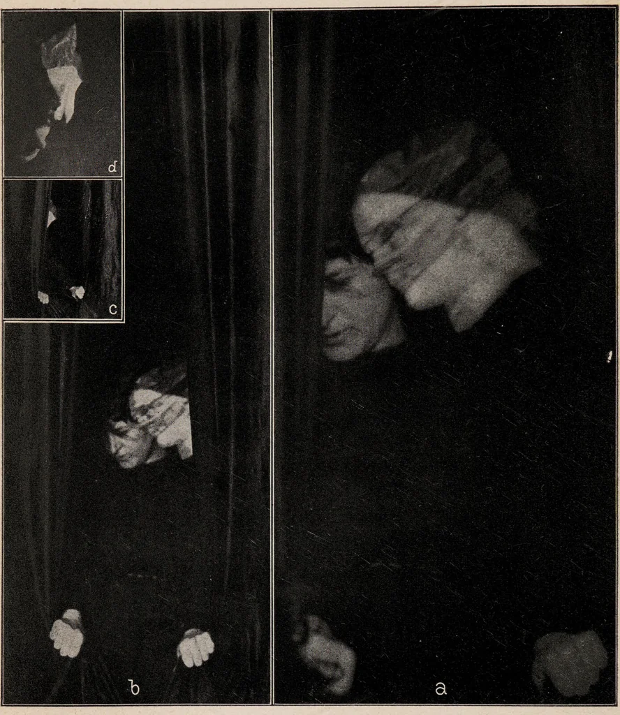 An illustration from Phenomena of materialisation : a contribution to the investigation of mediumistic teleplastics / by Baron von Schrenck Notzing ; translated by E.E. Fournier d'Albe., 1923, leaf 298