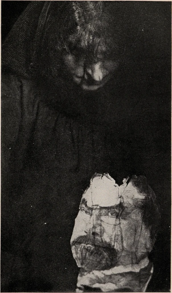 An illustration from Phenomena of materialisation : a contribution to the investigation of mediumistic teleplastics / by Baron von Schrenck Notzing ; translated by E.E. Fournier d'Albe., 1923, leaf 365