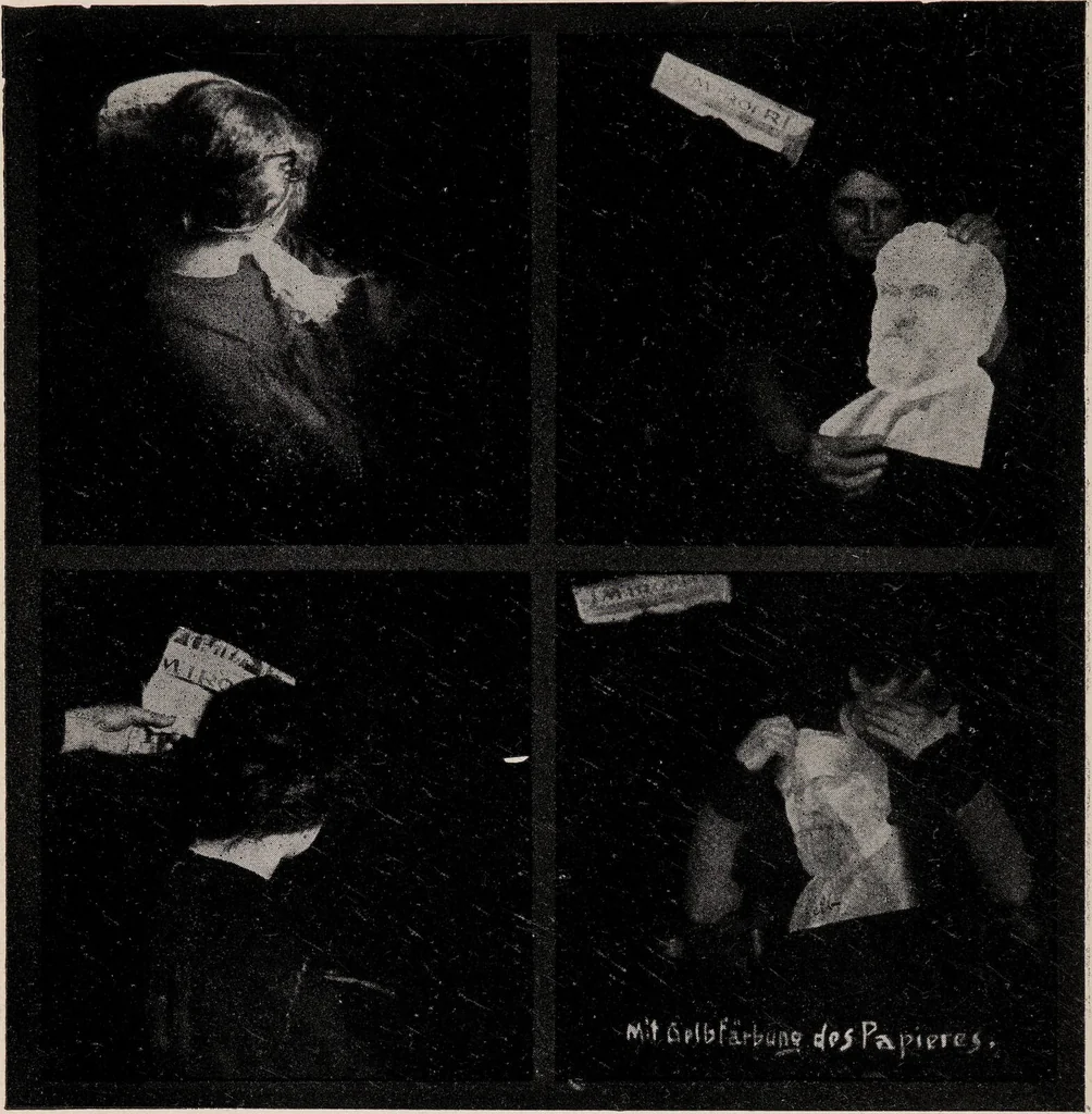 An illustration from Phenomena of materialisation : a contribution to the investigation of mediumistic teleplastics / by Baron von Schrenck Notzing ; translated by E.E. Fournier d'Albe., 1923, leaf 460