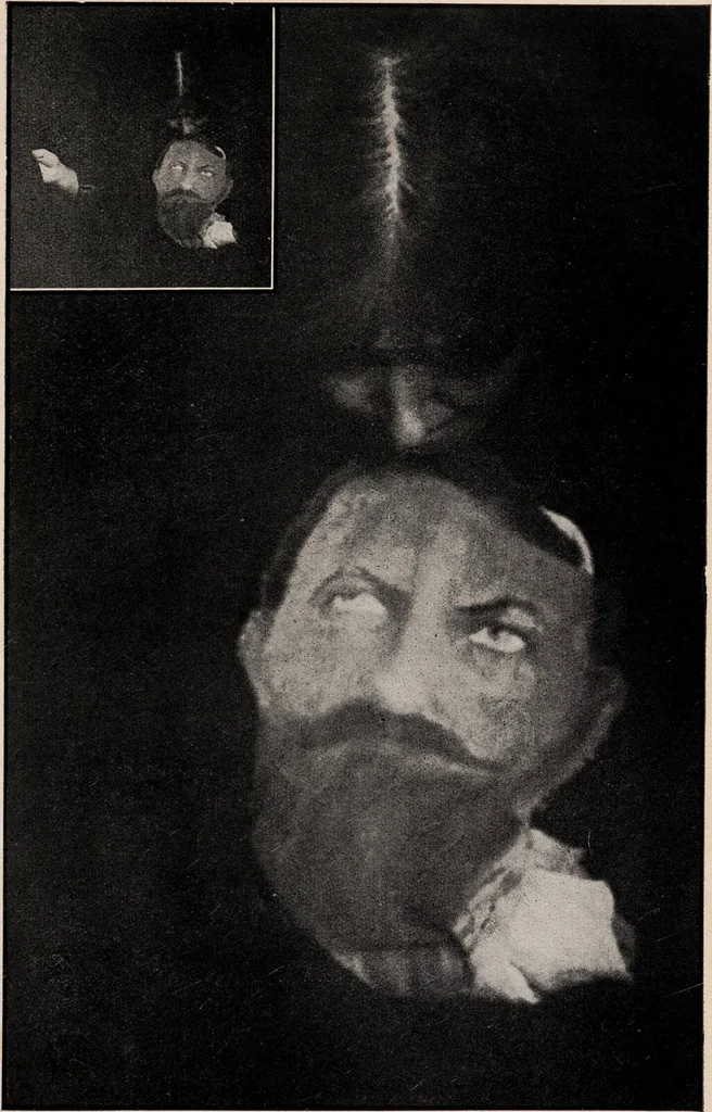 An illustration from Phenomena of materialisation : a contribution to the investigation of mediumistic teleplastics / by Baron von Schrenck Notzing ; translated by E.E. Fournier d'Albe., 1923, leaf 487