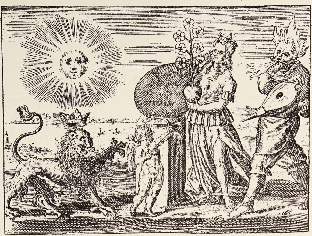 An illustration from Alchemy: ancient and modern : being a brief account of the alchemistic doctrines, and their relations, to mysticism on the one hand, and to recent discoveries in physical science on the other hand ; together with some particulars regarding the lives and teachings of the most noted alchemists / by H. Stanley Redgrove., 1911, leaf 51