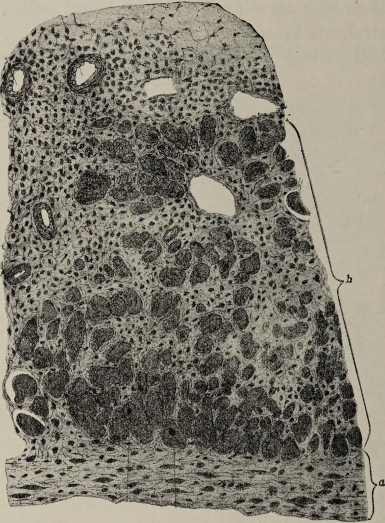 An illustration from A text-book of pathology / by Alfred Stengel ; with 394 illustrations in the text, many of them in colors, and 7 full-page chromolithographic plates., 1903, leaf 416