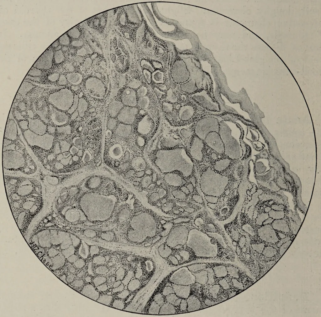 An illustration from A text-book of pathology / by Alfred Stengel ; with 394 illustrations in the text, many of them in colors, and 7 full-page chromolithographic plates., 1903, leaf 626
