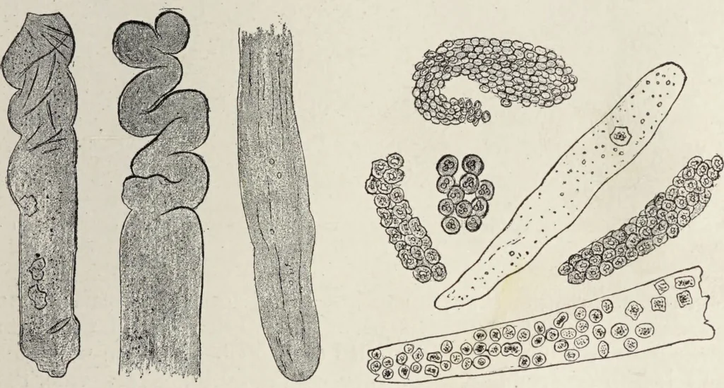 An illustration from A text-book of pathology / by Alfred Stengel ; with 394 illustrations in the text, many of them in colors, and 7 full-page chromolithographic plates., 1903, leaf 651