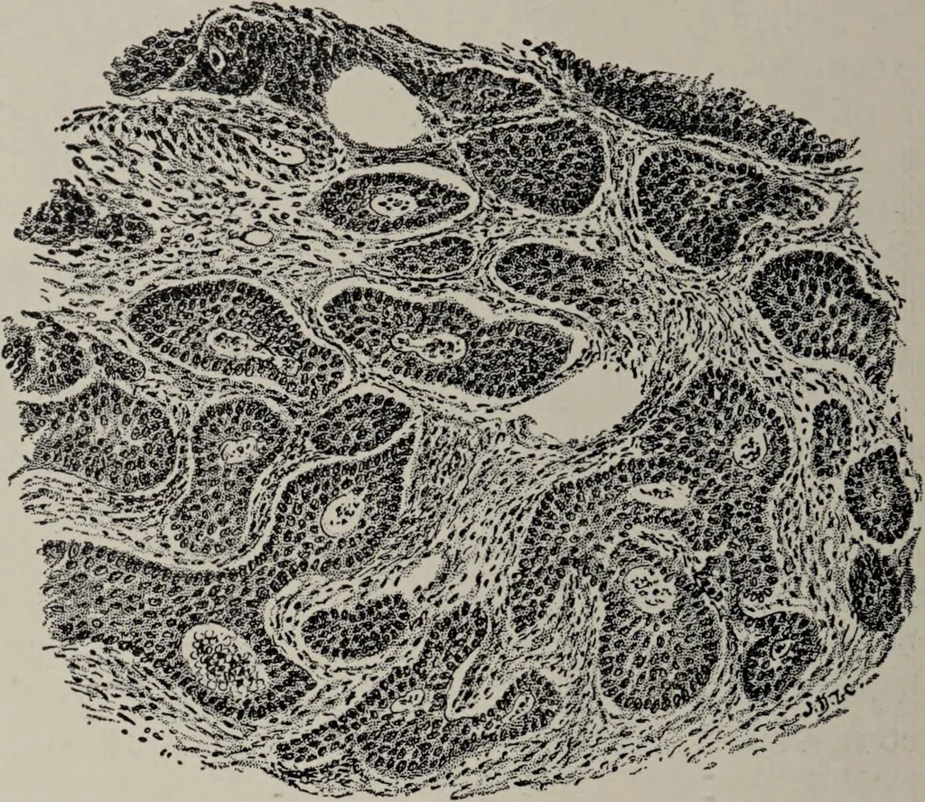 An illustration from A text-book of pathology / by Alfred Stengel ; with 394 illustrations in the text, many of them in colors, and 7 full-page chromolithographic plates., 1903, leaf 706