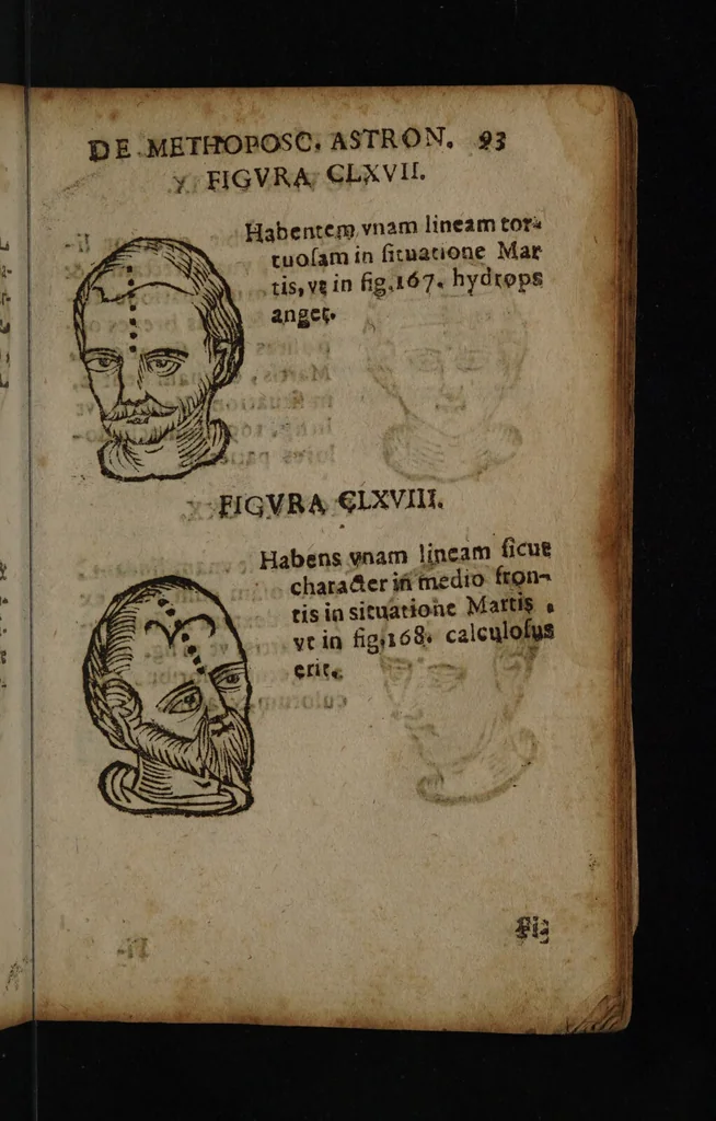 An illustration from Philippi Phinellae, De methoposcopia astronomica de duodecim signis coelestibus., 1650, leaf 107