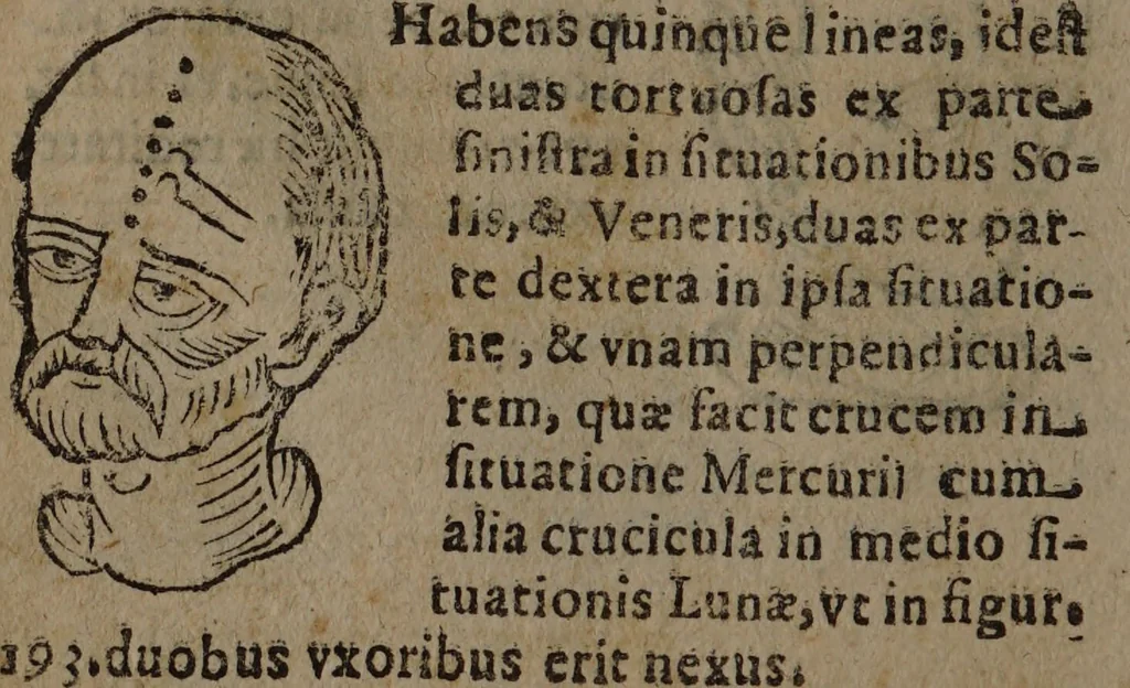 An illustration from Philippi Phinellae, De methoposcopia astronomica de duodecim signis coelestibus., 1650, leaf 120
