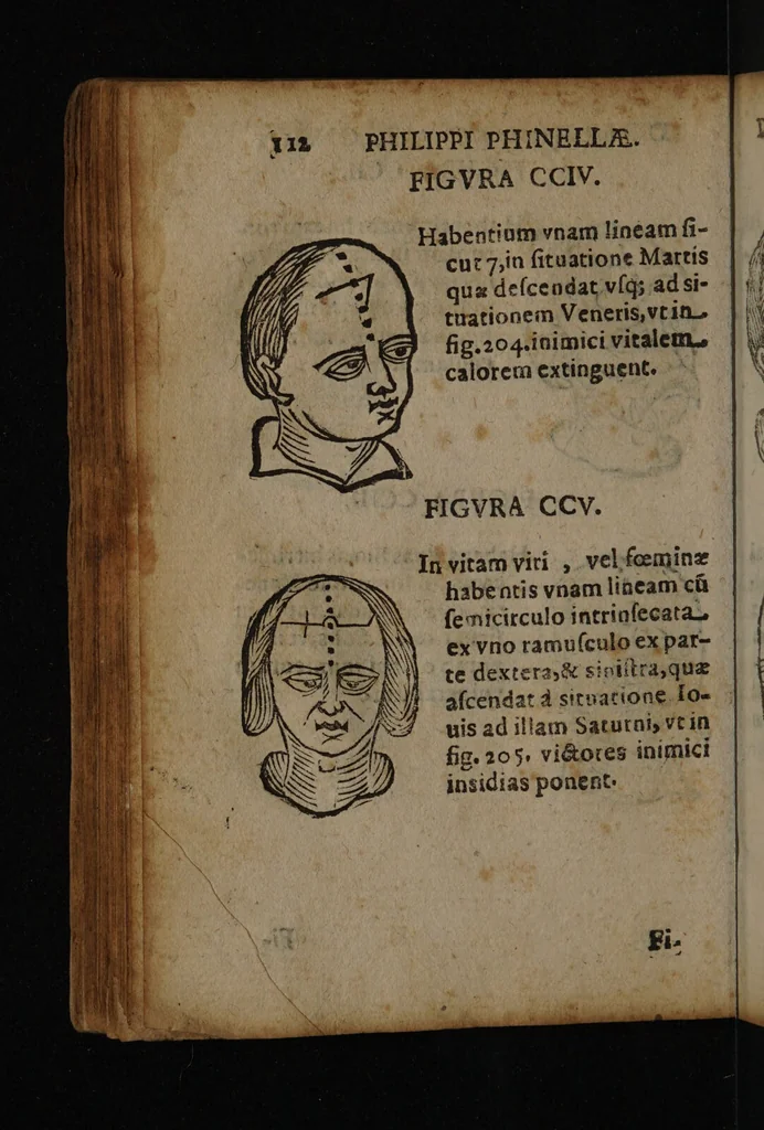 An illustration from Philippi Phinellae, De methoposcopia astronomica de duodecim signis coelestibus., 1650, leaf 126