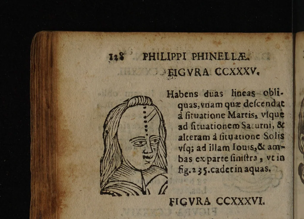 An illustration from Philippi Phinellae, De methoposcopia astronomica de duodecim signis coelestibus., 1650, leaf 142