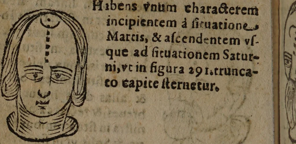 An illustration from Philippi Phinellae, De methoposcopia astronomica de duodecim signis coelestibus., 1650, leaf 170
