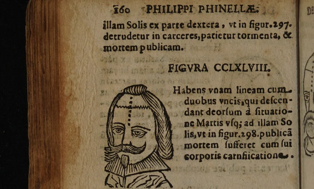 An illustration from Philippi Phinellae, De methoposcopia astronomica de duodecim signis coelestibus., 1650, leaf 174