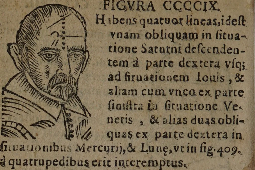 An illustration from Philippi Phinellae, De methoposcopia astronomica de duodecim signis coelestibus., 1650, leaf 230