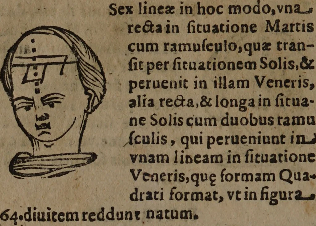 An illustration from Philippi Phinellae, De methoposcopia astronomica de duodecim signis coelestibus., 1650, leaf 54