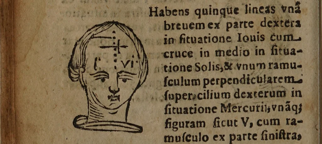 An illustration from Philippi Phinellae, De methoposcopia astronomica de duodecim signis coelestibus., 1650, leaf 58