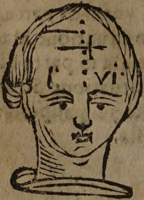 An illustration from Philippi Phinellae, De methoposcopia astronomica de duodecim signis coelestibus., 1650, leaf 58