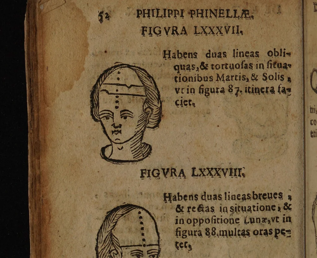 An illustration from Philippi Phinellae, De methoposcopia astronomica de duodecim signis coelestibus., 1650, leaf 66