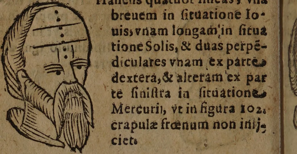 An illustration from Philippi Phinellae, De methoposcopia astronomica de duodecim signis coelestibus., 1650, leaf 74