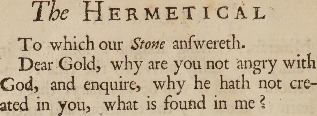 An illustration from The hermetical triumph, or, The victorious philosophical stone : a treatise more compleat and more intelligible than any extant, concerning the hermetical magistery / translated from the French. To which is added, The ancient war of the knights, being an alchymistical dialogue betwixt our stone, gold and mercury; of the true matter, of which those who have traced nature, do prepare the philosopher's stone, translated from the German., 1740, leaf 184