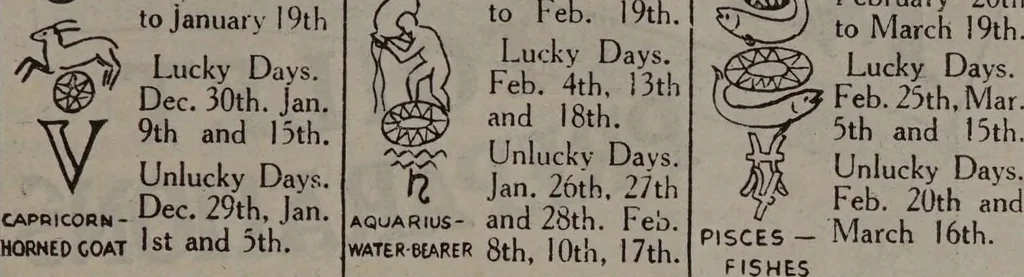 An illustration from Beecham-Veno book on fortune telling / issued from the Beecham-Veeno Central Distributing Depot., 1930, leaf 23
