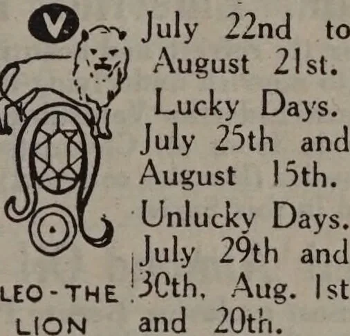 An illustration from Beecham-Veno book on fortune telling / issued from the Beecham-Veeno Central Distributing Depot., 1930, leaf 23