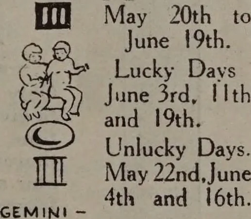 An illustration from Beecham-Veno book on fortune telling / issued from the Beecham-Veeno Central Distributing Depot., 1930, leaf 23