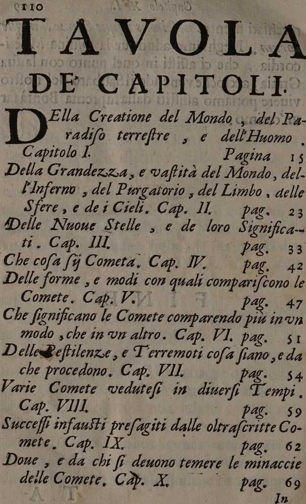 An illustration from Secreti astrologici celesti, et terrestri motivati dalle comete e suelati alla curiosità de gl'animi virtuosi ... Con molti varii successi, principio, e fine del mondo, origine, nascita, e venuta dell'Antichristo, et altre curiosità filosofiche e meteorologiche / Dda D. Agostino Maccari., 1681, leaf 118