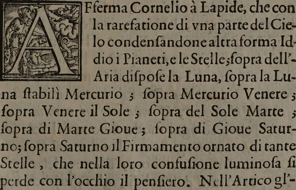 An illustration from Secreti astrologici celesti, et terrestri motivati dalle comete e suelati alla curiosità de gl'animi virtuosi ... Con molti varii successi, principio, e fine del mondo, origine, nascita, e venuta dell'Antichristo, et altre curiosità filosofiche e meteorologiche / Dda D. Agostino Maccari., 1681, leaf 41