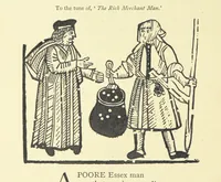 An illustration from A Century of Ballads ... Edited, and illustrated in facsimile of the originals, by J. Ashton (1887)