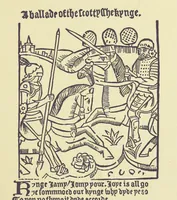 An illustration from A Century of Ballads ... Edited, and illustrated in facsimile of the originals, by J. Ashton (1887)