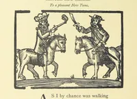 An illustration from A Century of Ballads ... Edited, and illustrated in facsimile of the originals, by J. Ashton (1887)