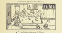 An illustration from A Century of Ballads ... Edited, and illustrated in facsimile of the originals, by J. Ashton (1887)