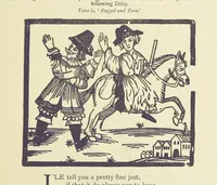 An illustration from A Century of Ballads ... Edited, and illustrated in facsimile of the originals, by J. Ashton (1887)