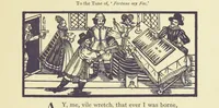 An illustration from A Century of Ballads ... Edited, and illustrated in facsimile of the originals, by J. Ashton (1887)