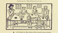 An illustration from A Century of Ballads ... Edited, and illustrated in facsimile of the originals, by J. Ashton (1887)