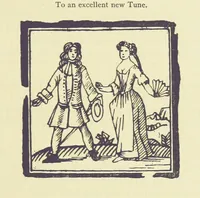 An illustration from A Century of Ballads ... Edited, and illustrated in facsimile of the originals, by J. Ashton (1887)