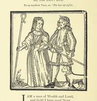 An illustration from A Century of Ballads ... Edited, and illustrated in facsimile of the originals, by J. Ashton (1887)