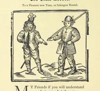 An illustration from A Century of Ballads ... Edited, and illustrated in facsimile of the originals, by J. Ashton (1887)