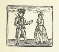 An illustration from Real Sailor-Songs. Collected and edited by J. Ashton. Two hundred illustrations. [Reproductions of broadsheets (1891)
