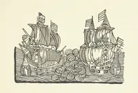 An illustration from Real Sailor-Songs. Collected and edited by J. Ashton. Two hundred illustrations. [Reproductions of broadsheets (1891)