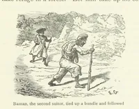 An illustration from Vikram and Vampire; or, Tales of Hindu devilry. Adapted by Captain Sir Richard F. Burton [from the Baitāl-Pachīsī] ... Edited by his wife, Isabel Burton ... With thirty-three illustrations by Ernest Griset (1893)