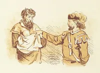 An illustration from The Merry Ballads of the Olden Time, illustrated in pictures & rhyme (1880)