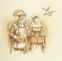 An illustration from The Merry Ballads of the Olden Time, illustrated in pictures & rhyme (1880)