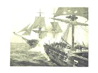 An illustration from Naval Actions of the War of 1812 ... With 21 illustrations in color by C. T. Chapman (1897)