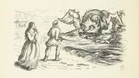 An illustration from The White Wife; with other stories, supernatural, romantic and legendary; collected and illustrated by Cuthbert Bede (1865)