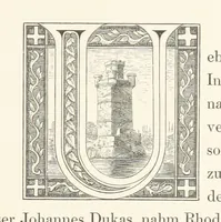 An illustration from Die Insel Rhodus, aus eigener Anschauung und nach den vorhandenen Quellen historisch, geographisch, archäologisch, malerisch beschrieben und durch Originalradirungen und Holzschnitte nach eigenen Naturstudien und Zeichnungen illustrirt. F.P (1862)