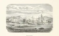 An illustration from Die Insel Rhodus, aus eigener Anschauung und nach den vorhandenen Quellen historisch, geographisch, archäologisch, malerisch beschrieben und durch Originalradirungen und Holzschnitte nach eigenen Naturstudien und Zeichnungen illustrirt. F.P (1862)
