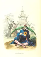 An illustration from Die Völker des Erdballs nach ihrer Abstammung und Verwandtschaft, und ihren Eigenthümlichkeiten in Regierungsform, Religion, Sitte und Tracht ... Mit ... colorirten Abbildungen (1845)